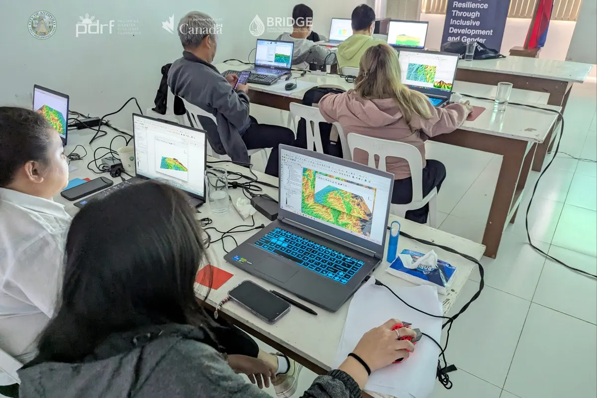 Participants and facilitators during an outdoor geospatial field exercise in Antipolo.